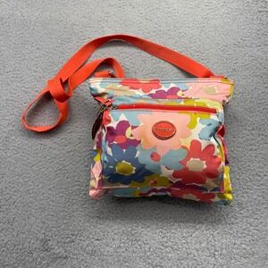 COACH F30021 Signature Nylon Getaway Flower Print Bag Crossbody Shoulder Purse